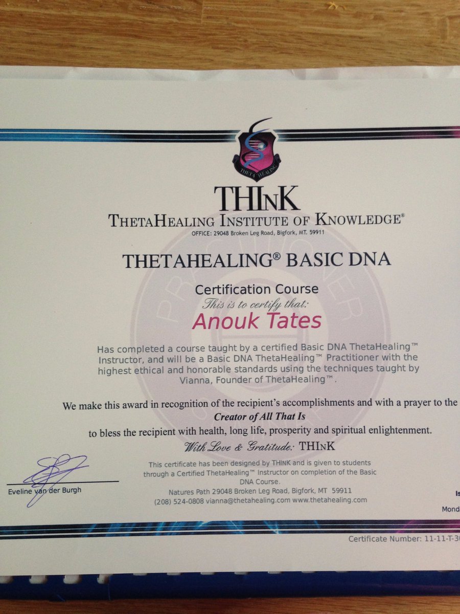 anouktweets's tweet photo. YEAH! Vandaag #Thetahealing #BasicDNA behaald. https://t.co/3A3zWgGqN0