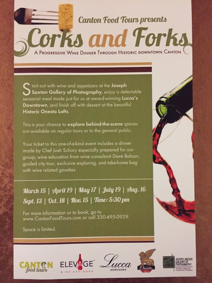 DowntownCanton's tweet photo. Want a great tour of downtown food and drink? Check out Corks + Forks tour from @SavorTheCity #cantonfoodtour https://t.co/rINxTDAFz8