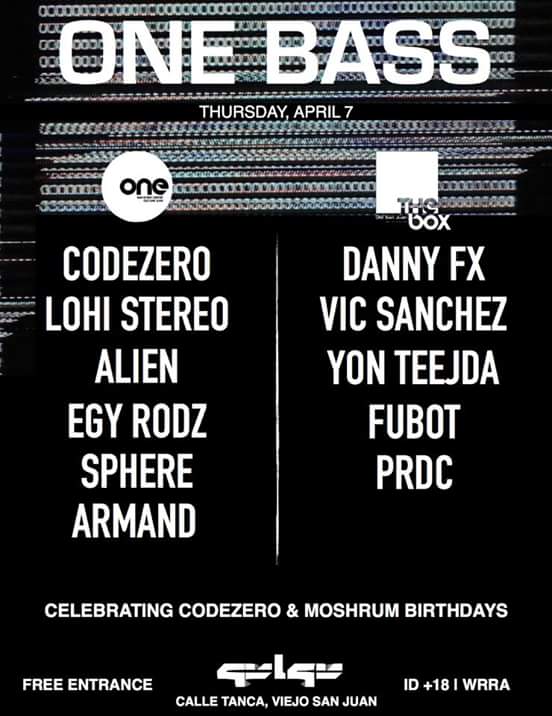 BrosephCP's tweet photo. Claje party este jueves en #OneBass celebrating @codezerodj & @Moshrum's birthday!!!! #FreeEntrance https://t.co/YUhCgKlaL5