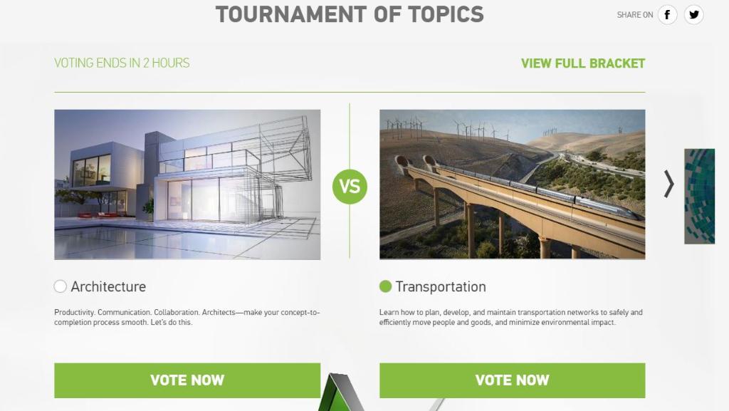 autodesku's tweet photo. Only 2 hours left to vote in the first round of #AUToT. Shape #AU2016, Vote now! https://t.co/u6bUjuzevb https://t.co/4YpGvgBDRC