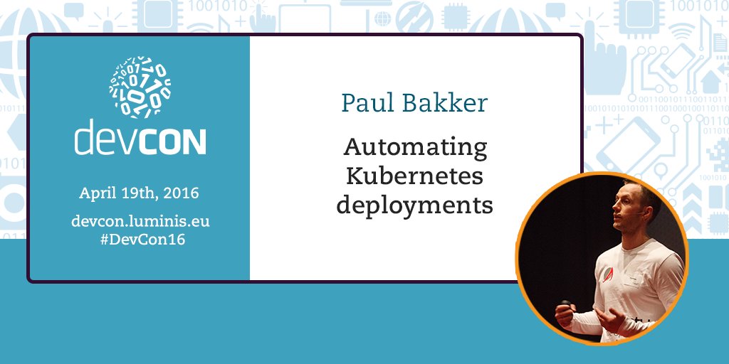 pbakker's tweet image. Two weeks until #DevCon16. I will speak about #Kubernetes Automation and #Java9Modularity. Ask me about a ticket!