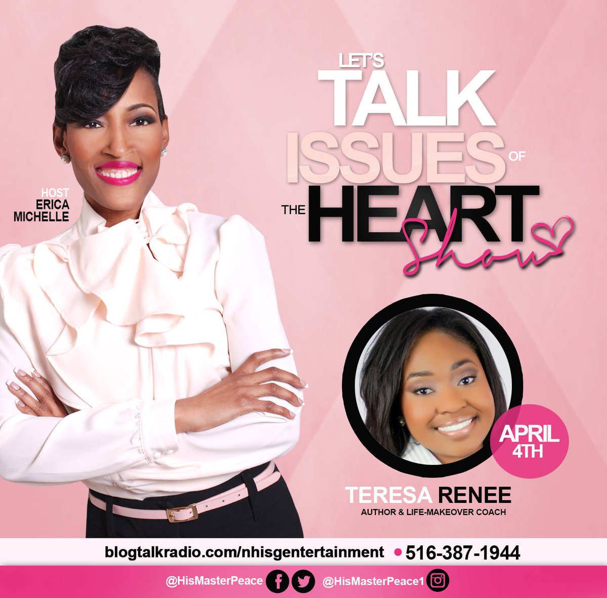 HisMasterPeace's tweet photo. Join us tonight for Let's Talk Issues of the Heart at 8pm CST/9pm EST. #LetsTalk #EricaMichelle #KPEMedia https://t.co/UOcWea9D7f