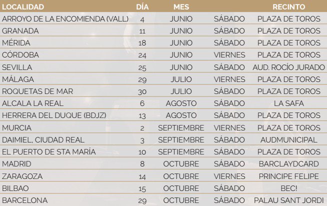 CONCERT_TOUR's tweet photo. Ya podéis consultar las fechas y ciudades que visitará @elbarrioficial con su nueva gira #Tour20 https://t.co/07IqLJAr3x