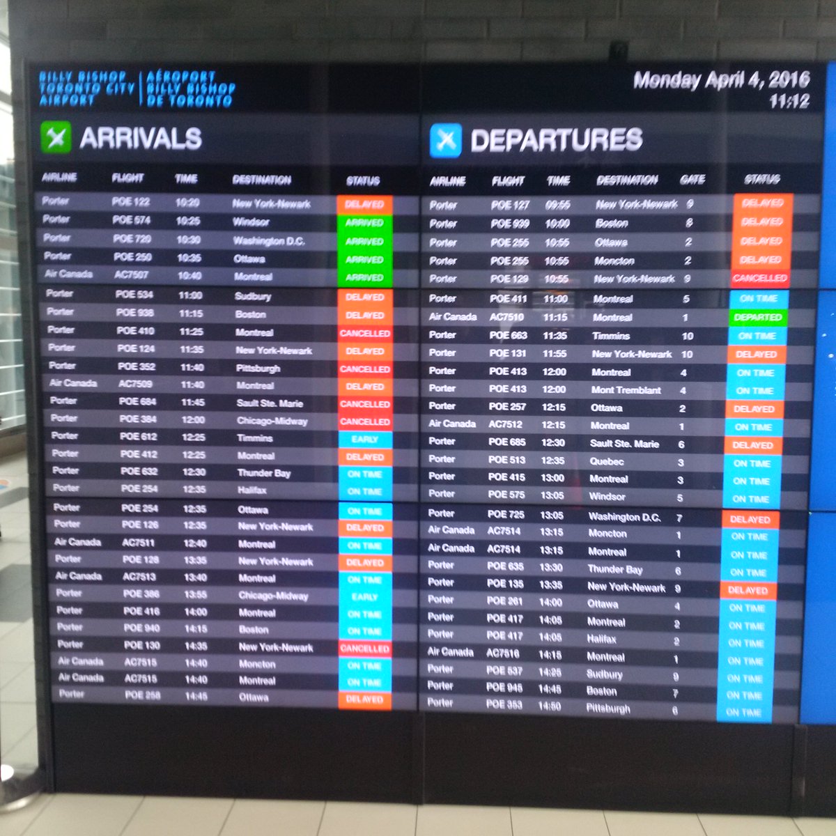 humphrda's tweet photo. This is not he model of reliability #porter @PorterAirlines1 https://t.co/zyboQPlwks