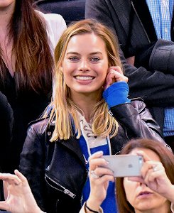 Margot Robbie at the NY Rangers hockey game, Madison Square Garden