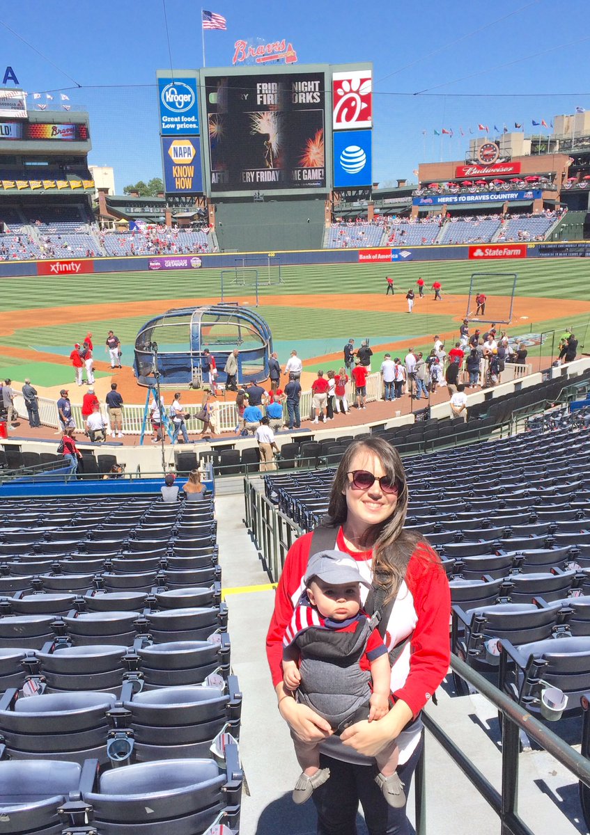 RadioGriff's tweet photo. Thatcher's 1st @Braves game! #OpeningDay #CapsOn #BravesAreBack https://t.co/pR1GBZS9u7