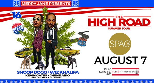 livenationtoga's tweet photo. ANNOUNCE: @SnoopDogg &amp; @wizkhalifa will be taking #TheHighRoad to #SPAC on 8/7! Tix on sale Friday! https://t.co/GK7gEKwV4U