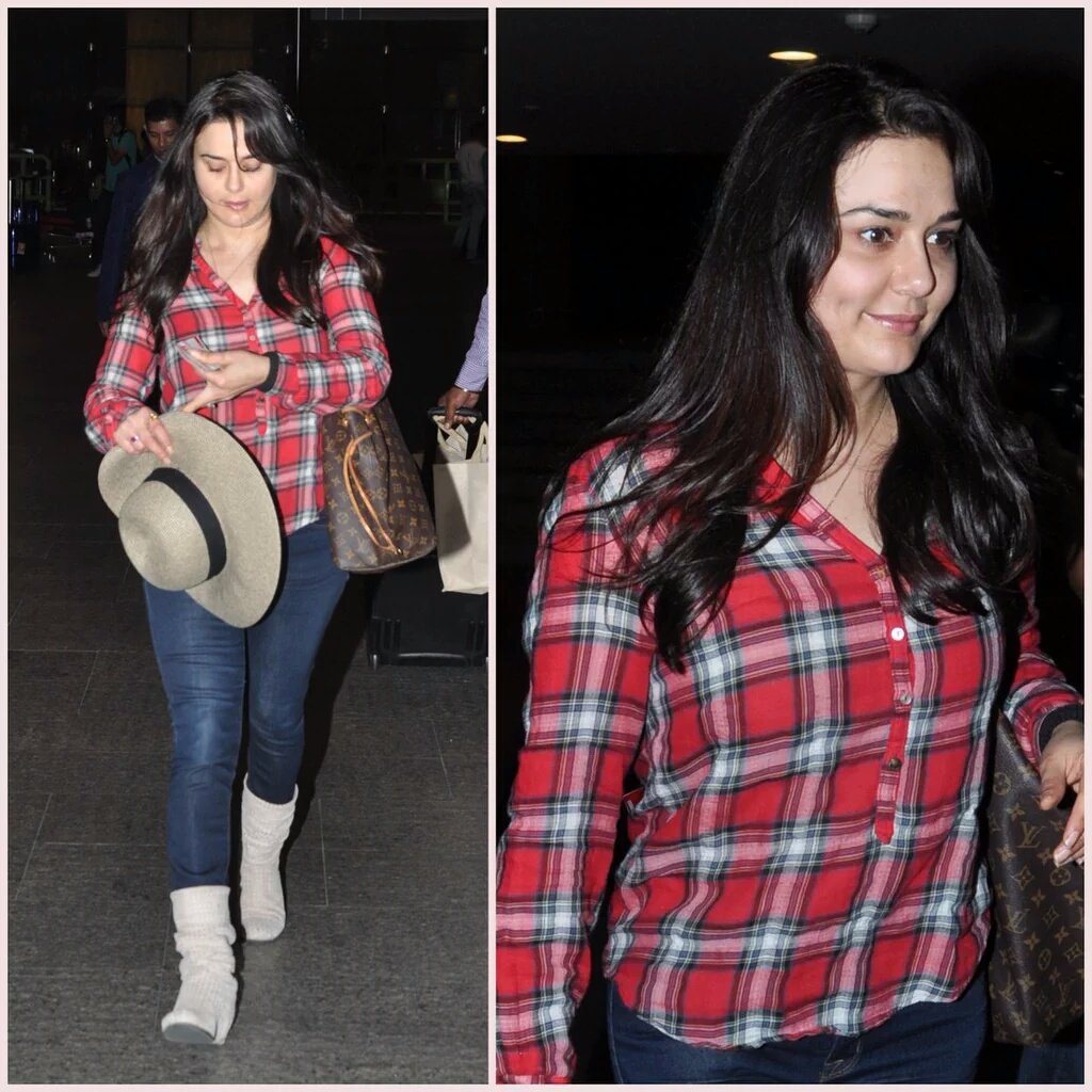 <a href="/realpreityzinta/">Preity G Zinta</a> So here's preity zinta finally back in mumbai after her wedding😍😘