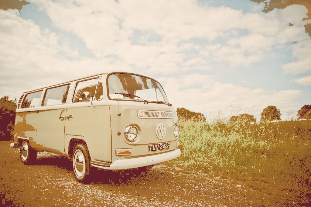 Arrive in style! #campervan #wedding #vintage campervanweddings.co.uk