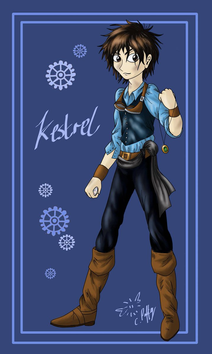 ThatSamWest's tweet photo. Awesome artwork of my lead character, Kestrel of The Moonhollow Origins, done by @ClairePaffey. Can't stop grinning! https://t.co/yNzW3D4U7P