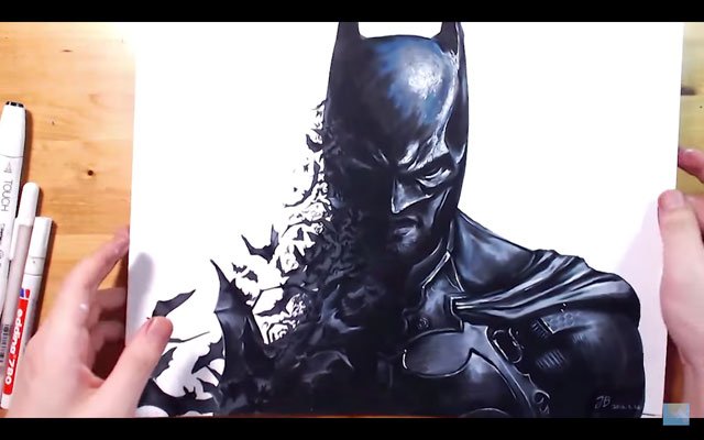 toysrevil's tweet photo. https://t.co/A0u4AzabzV #timelapse video of #drawholic illustrating #ArkhamOrigin #Batman on #makeadrawing https://t.co/0X8LmRVQDU