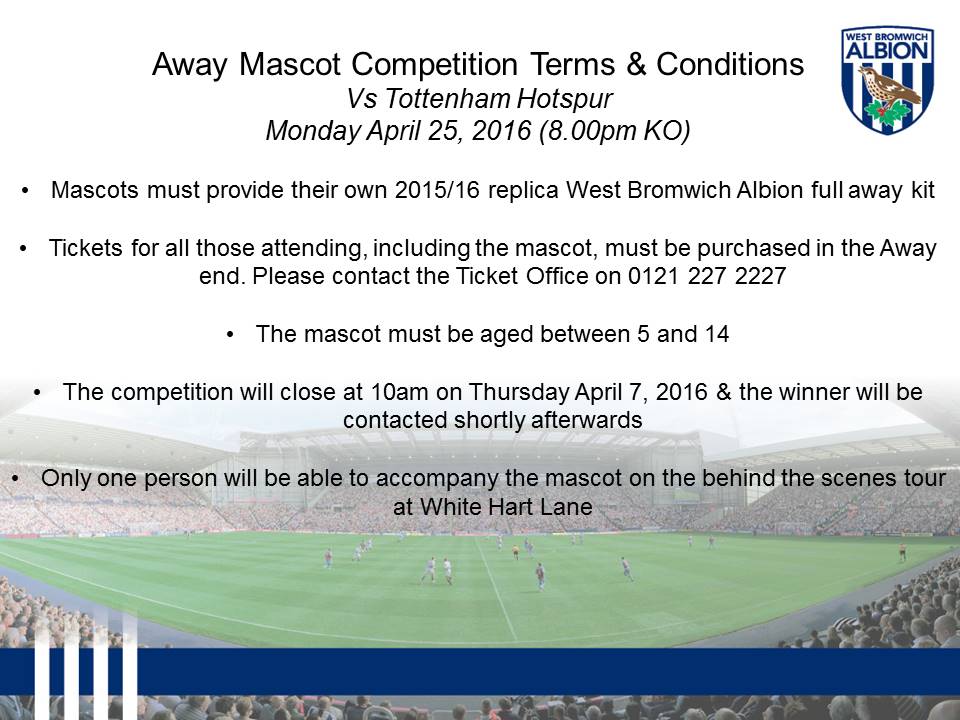 Time for the Spurs Away Mascot competition. Follow &amp; RT to be in with chance of winning, closes Thursday at 10am.