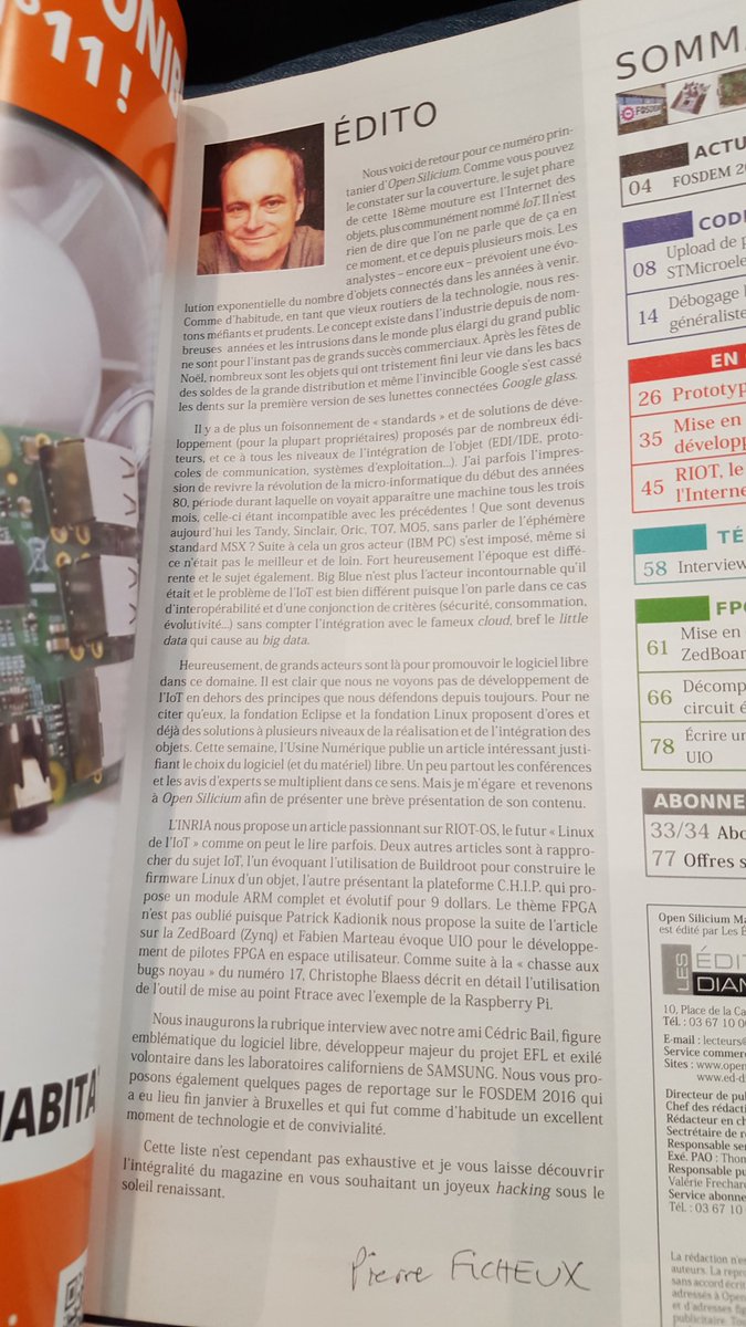 De la saine lecture dans le TGV. Dossier IoT #logicielLibre avec l'édito de <a href="/PierreFICHEUX/">Pierre FICHEUX</a> dans <a href="/open_silicium/">Open Silicium</a>