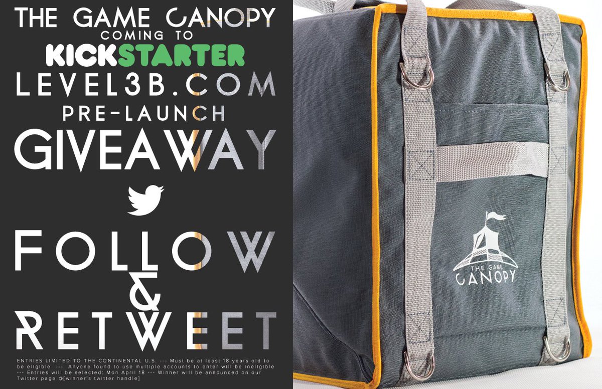 Level3B's tweet photo. The Countdown Begins ~Game Canopy Kickstarter :D  RETWEET &amp; FOLLOW = a chance to win #GameCanopy https://t.co/QpAbBFWefp