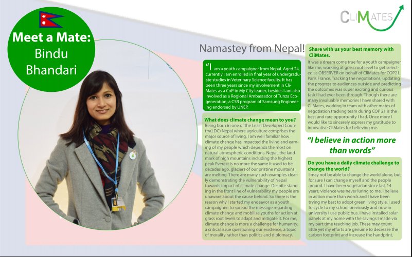 climates_fr's tweet photo. #MeetaMate "I believe in actions more than words".
Read more from @Bindu_Bhandari from Nepal https://t.co/uU1NDTtMRs https://t.co/q7V98h6rNq