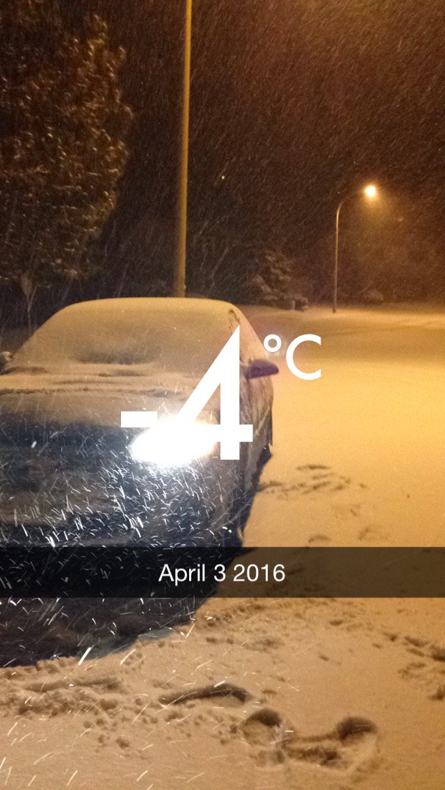 WinmarHamilton's tweet image. Check out this picture one of our employees took of the April Snow! Unbelievable! #snow #HamOnt #Winmar #monday