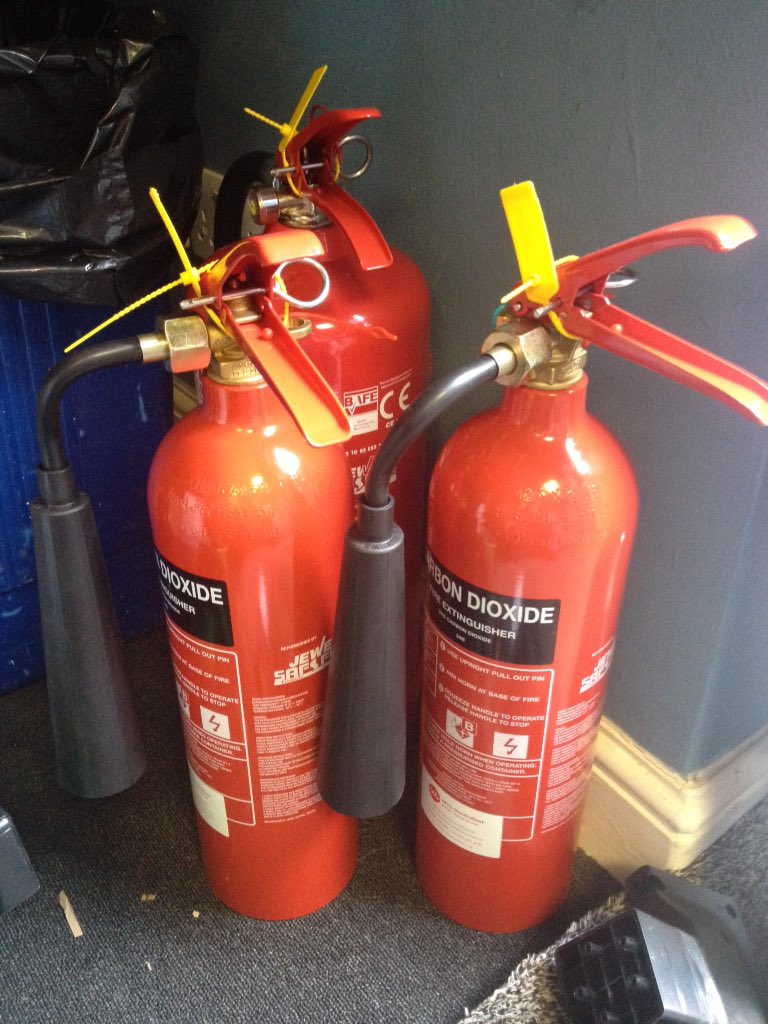 AlFindlayIT's tweet photo. Our new #fireextinguishers freshly commissioned by Andy at @MTSFireProtect great service #savedfromdisaster https://t.co/qisB82Af92