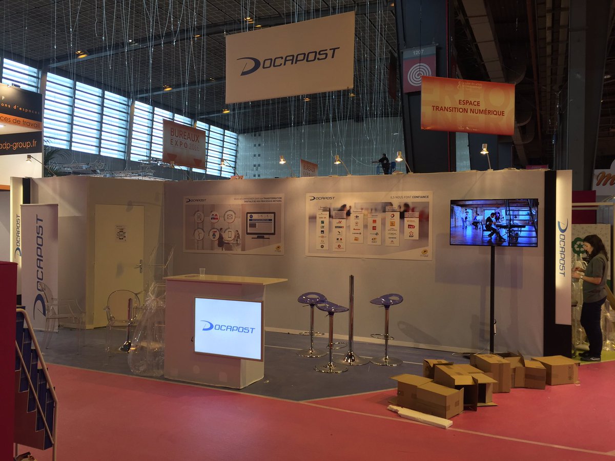 Docapost's tweet photo. [#SAET2016] L'équipe #DOCAPOST est prête à vous accueillir les 5-6-7 avril | Stand H8-I9 https://t.co/vntjgw86nN https://t.co/HNFxmHqRpE