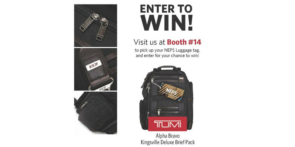 NEPSInc's tweet photo. NEPS is on their way to #XPLOR16!! Come check us out at booth 14 and enter to win a Tumi bag! #customercommunication https://t.co/nWikJPIm0z