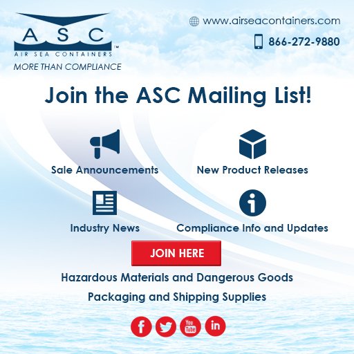 AirSeaContainer's tweet photo. Get on the ASC Insider Email List!
https://t.co/5AR33YZ1al 
#Hazmat #Packaging #Logistics
#IATA #COSTHA #BBB https://t.co/VrOYSS8MAE