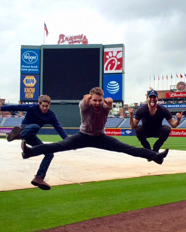 EWSMovie's tweet photo. Happy #OpeningDay from the guys of #EverybodyWantsSome!! #Atlanta #Braves #BravesCountry ⚾️ https://t.co/ZkG26FewuT