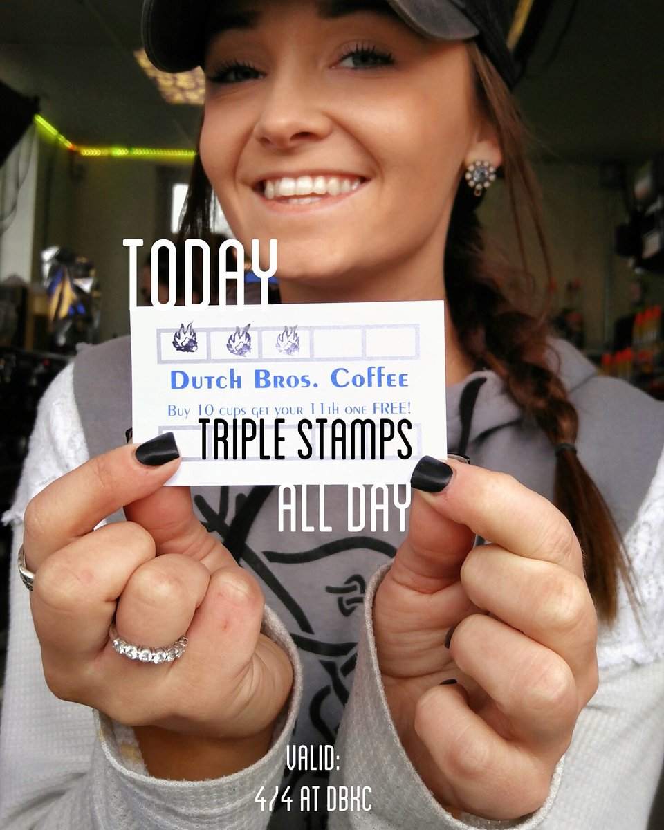 DutchbrosKC's tweet photo. Come and get it! Triple stamps with any drink purchase all day!✌ valid at DBKC 4/4 #TripleStamp #DBKC https://t.co/5vRorHzvq8