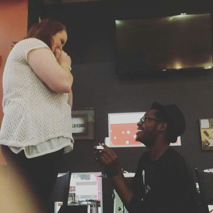 ConnectCoffeeHs's tweet photo. Congratulations to Aubrey and Randi, who got engaged right here at Connect sarurday night! 💍❤👍 https://t.co/3bZpGUg1aQ