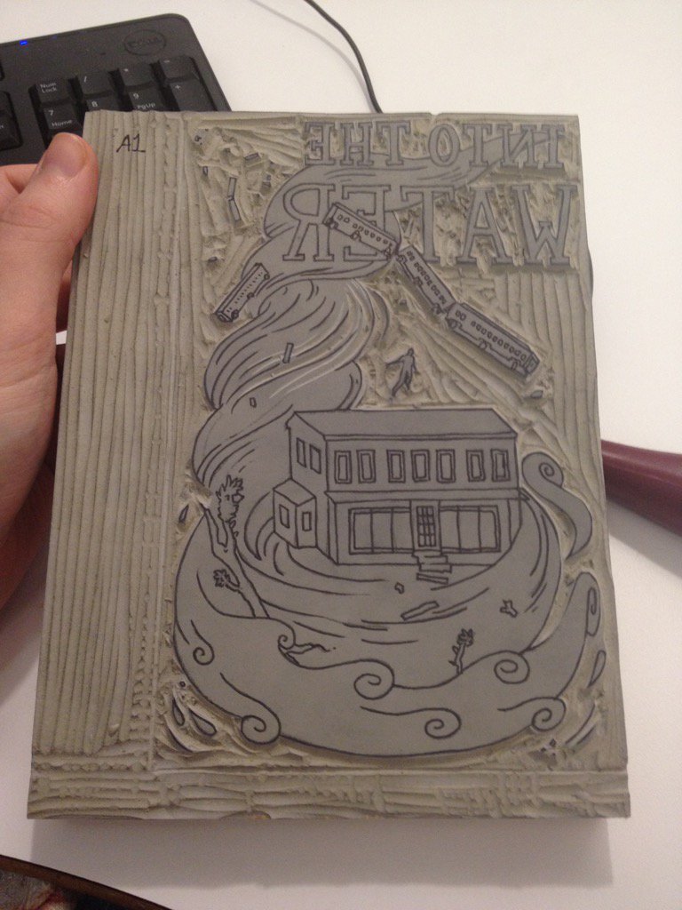 BookPaperMFA's tweet photo. Carvin' away... This one's a title page! https://t.co/Aub0WTaVSP