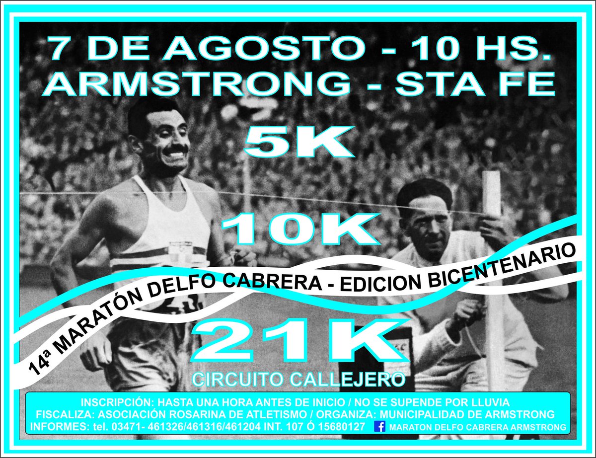 muniarmstrong's tweet photo. #Armstrong 14ª edición Maratón Homenaje a Delfo Cabrera.
https://t.co/QJwT0BTs8f https://t.co/UX481LubP6