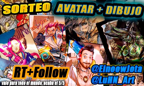JotaGuinsoo's tweet photo. 🔥 SORTEO avatar y dibujo personalizado ULTRAOP  🔥 
 
▶ RT a este tweet.
▶ Follow @EinoowJota y @LuHN_Art 

¡SUERTE! https://t.co/GbQXl3Pzfm