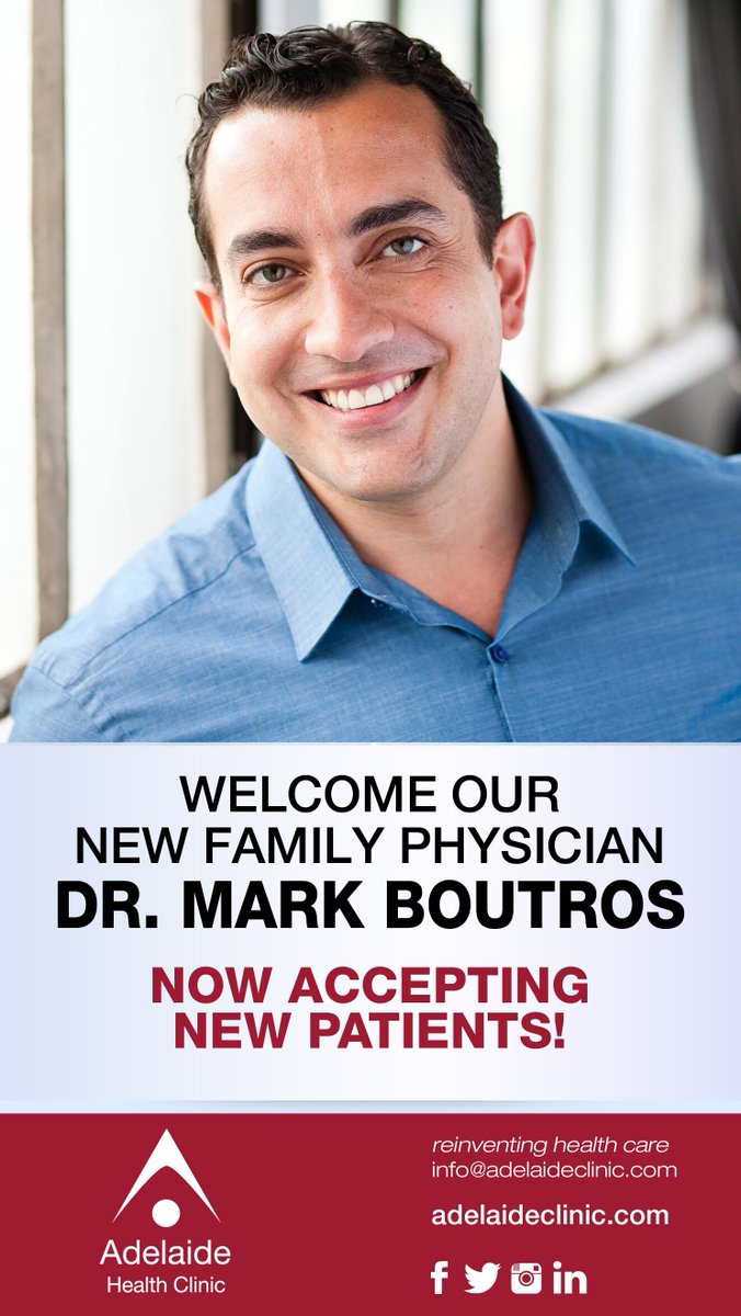 We are pleased to welcome our new Family Physician, Dr. Mark Boutros. Now Accepting New Patients.