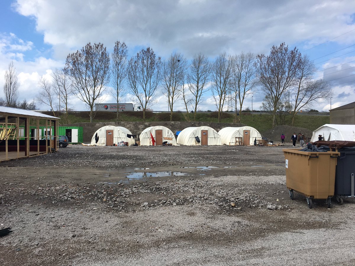 markiliffe's tweet photo. The camp panorama and more materials to build, getting refugees out of tents and into solid structures @Jungle_Maps https://t.co/EvYCfsjbFq