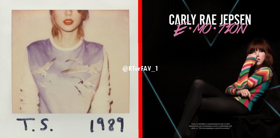 RTorFAV_1's tweet image. REQUESTED 
RT for 1989 by Taylor Swift 
LIKE for Emotion by Carly Rae Jepsen