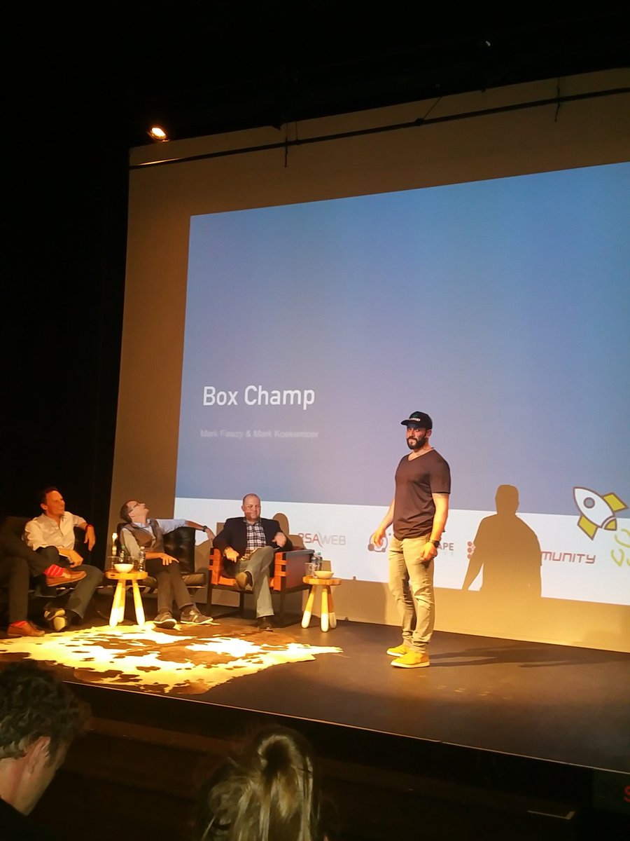 UCTGSB's tweet photo. Last pitch @BoxChampApp's Mark, a smart platform for the fitness community @SparkupLive #Sparkup2016 #InvestmentLive https://t.co/GwUO8k8BO5