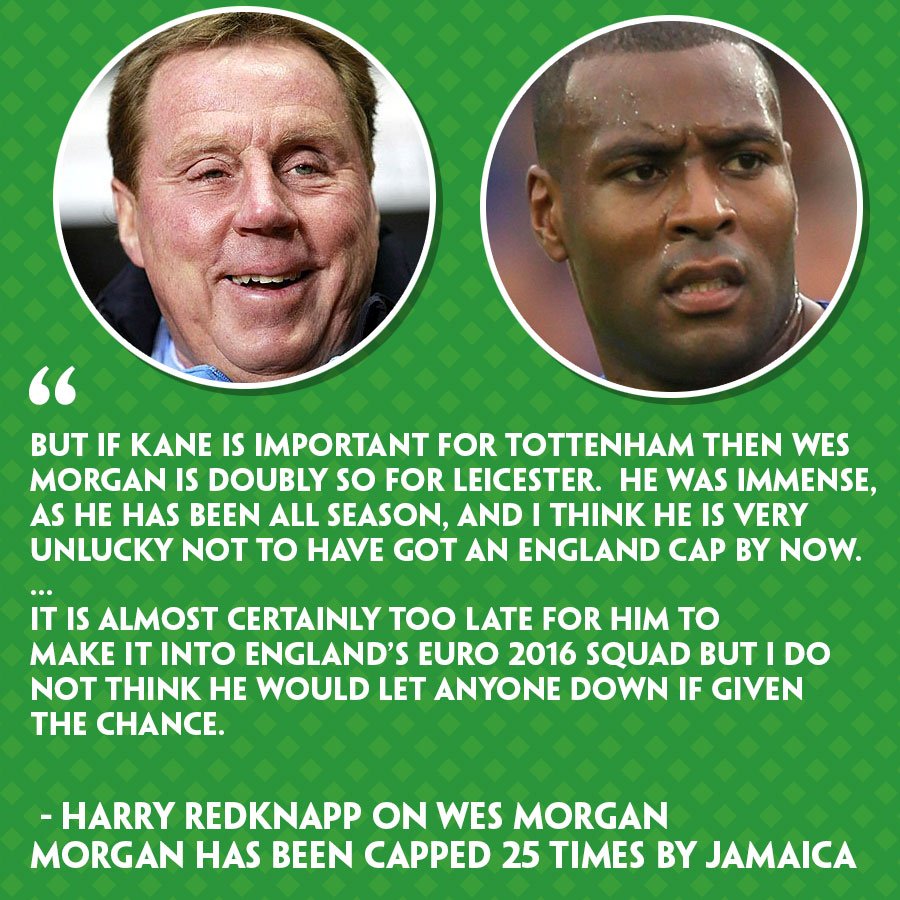 paddypower's tweet photo. ICYMI: Fair play to Harry Redknapp, recommending Wes Morgan for an England call up. He has 25 caps for Jamaica. https://t.co/ZNjOnDMFYQ