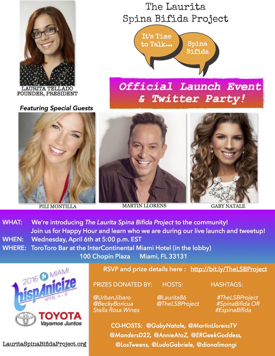LudoGabriele's tweet image. Join us Wed. 4/6 for @TheLSBProject Launch! RSVP to WIN prizes: ow.ly/10eFXi  #TheLSBProject #SpinaBifida