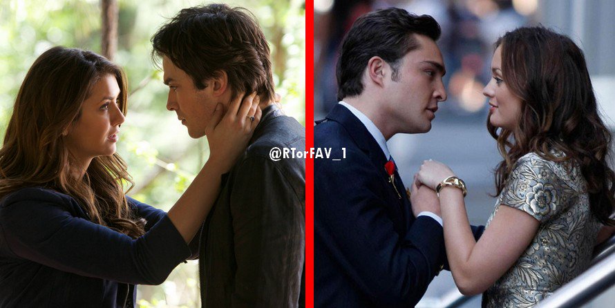 RTorFAV_1's tweet image. REQUESTED 
RT for Damon &amp;amp; Elena
LIKE for Blair &amp;amp; Chuck