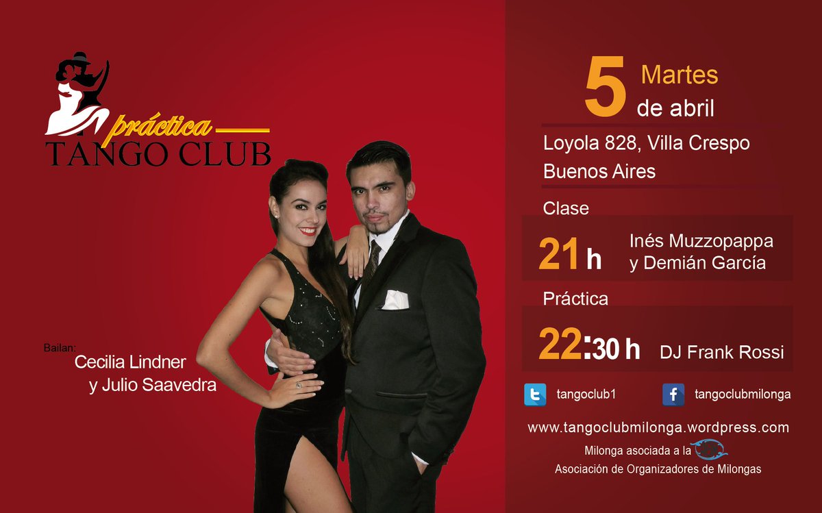 TangoClub1's tweet photo. Martes 5, ¡bailan Cecilia Lindner y Julio Saavedra en #Tango Club! https://t.co/AYa7OO8O5l   #buenosaires #milonga https://t.co/32PNSkfYdr