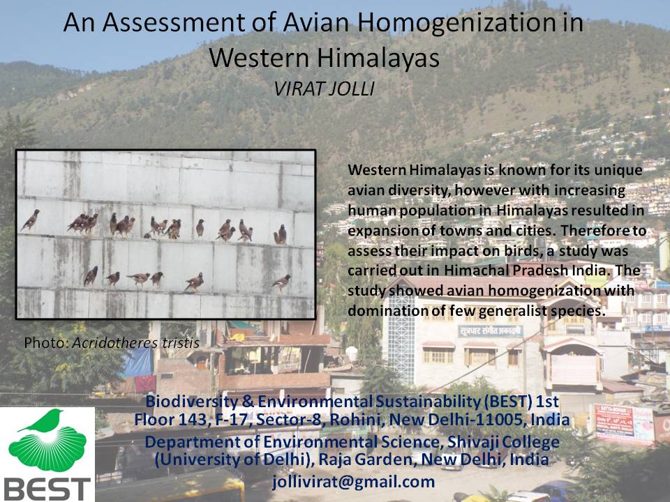 bestbirds5's tweet image. Participating #BOU2016 @jollivirat our research work &quot;An assessment of #avian #homogenization in #WesternHimalayas&quot;.