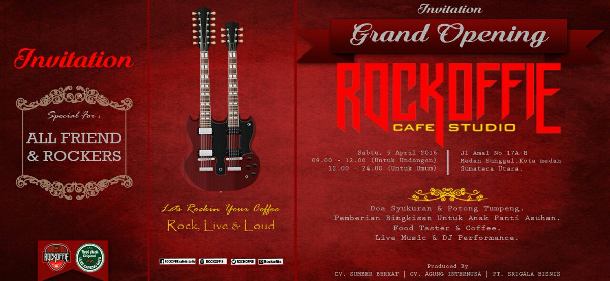 srigalabisnis's tweet photo. Undangan Grand Opening @daviddjin @DiferenciaRock @PGBofficial @ZorboothusBand @Duck_and_Swan @BorgolKarat_ID https://t.co/Ehcj9XnI8W
