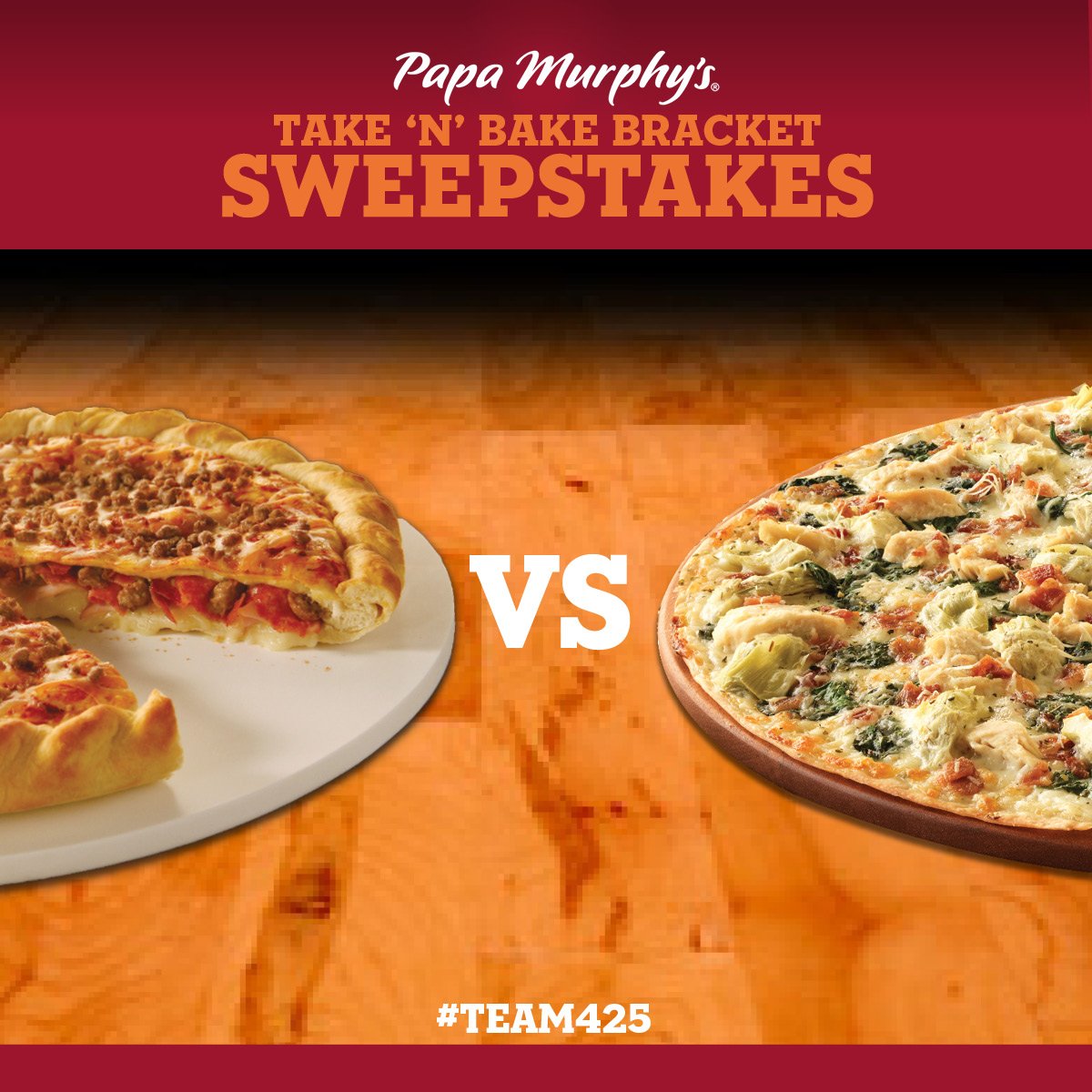 papamurphys's tweet photo. Free pizza for a year? Vote for your fave #pizza in our bracket: https://t.co/T4XODMAREs #Team425 #finalfour https://t.co/OggATHA7Ri