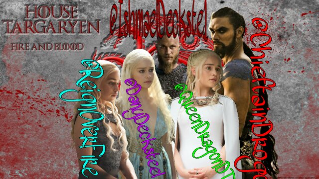 New header with my family and friends
<a href="/ChieftainDrogo/">Khal Drogo</a> @IshmaelDeckste1 <a href="/DanyDecksteel/">HIATUS</a> @ReignOverFire #HouseTargaryen