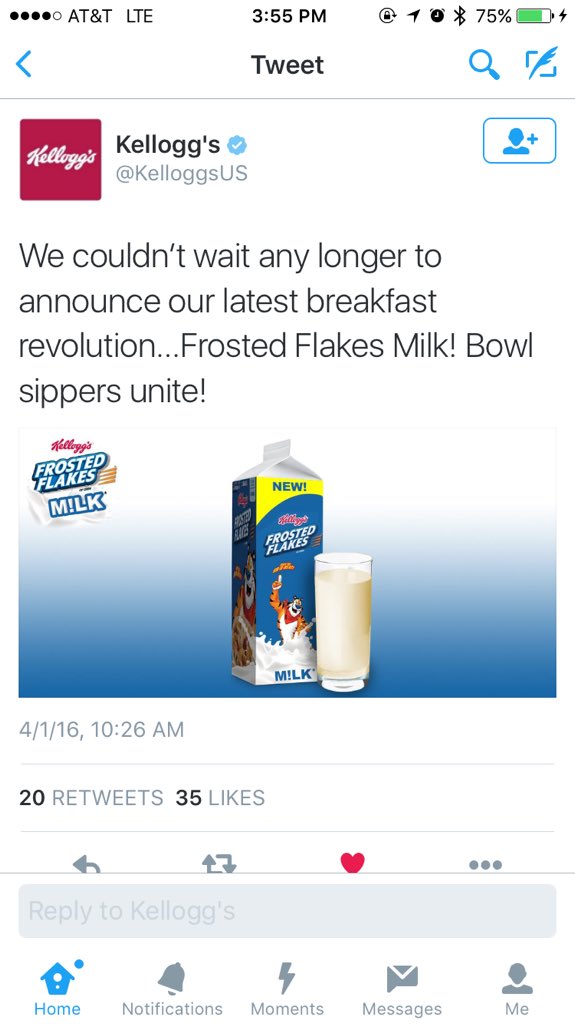 HitByaCarli's tweet photo. @LaurelAynne This is effective b/c it's still promoting Frosted Flakes cereal, I bet it would taste good #BCOR350 https://t.co/gavSaQoeJl