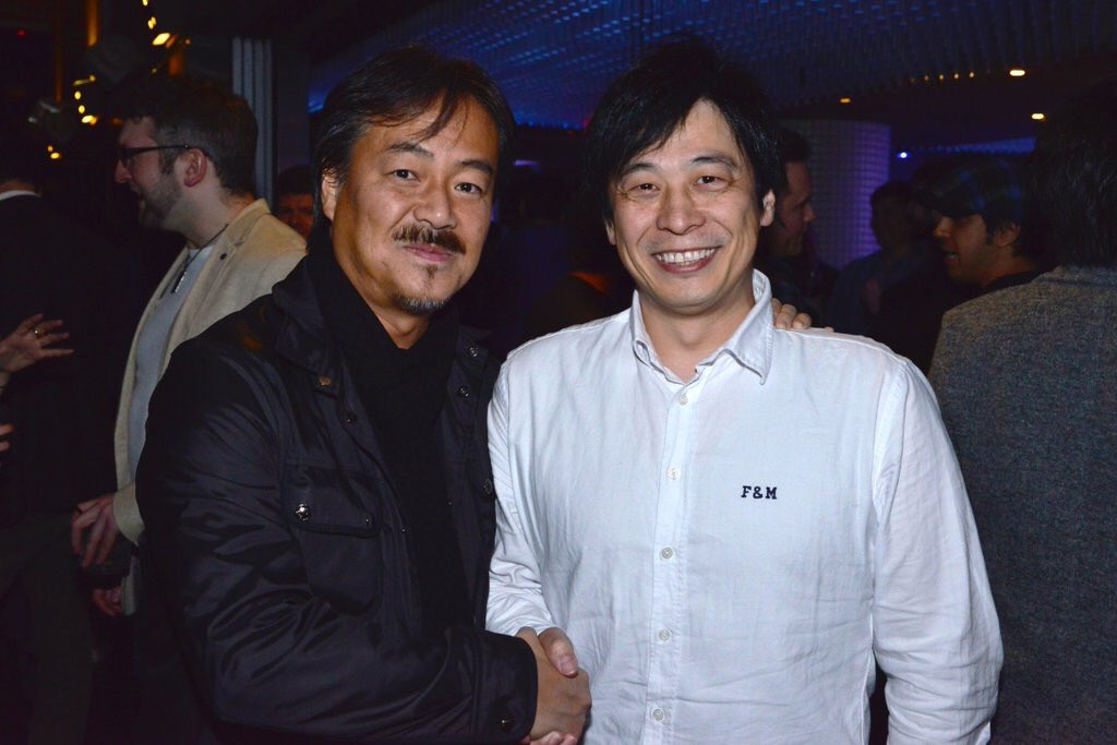 A snap from the #Uncoveredffxv reception brings Sakaguchi's #finalfantasy history to the present! Thank you! #FFXV