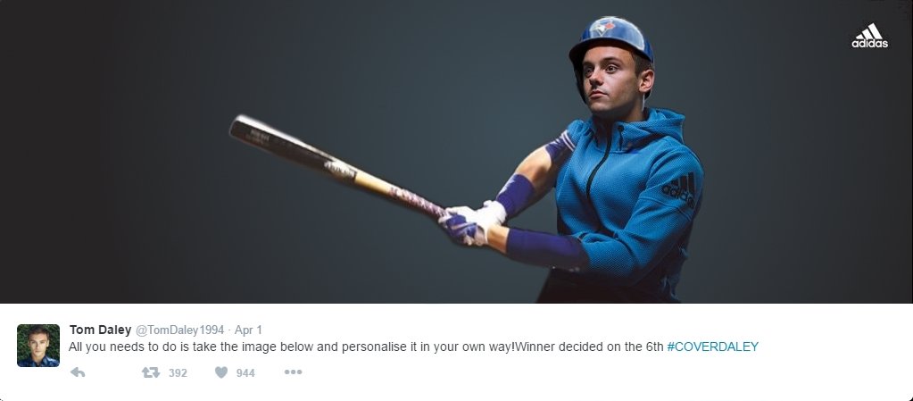 TruroBaseballUK's tweet photo. @TomDaley1994 #COVERDALEY #MLB #OpeningDay #Baseball #Diving #MashUp #BlueJays #TeamGB #BaseballBrit https://t.co/bk8LNRmVXC