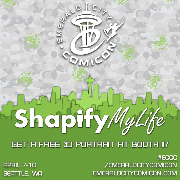 ShapifyMyLife's tweet photo. https://t.co/ryEL0uvTXY #ECCC #Seattle #Shapify #ShapifyMyLife #3D #3DPrinting #Cosplay #EmeraldCity #Seattle https://t.co/P6XTlSMOzN