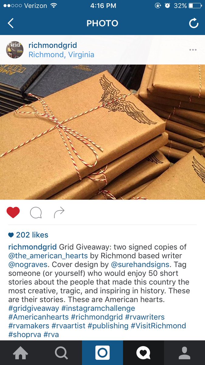 oh_hey_tori's tweet photo. OMG! I won a signed copy of The American Hearts by @USBureaucrat! Thanks @RichmondGrid!!!! https://t.co/qkg2CBoK9D