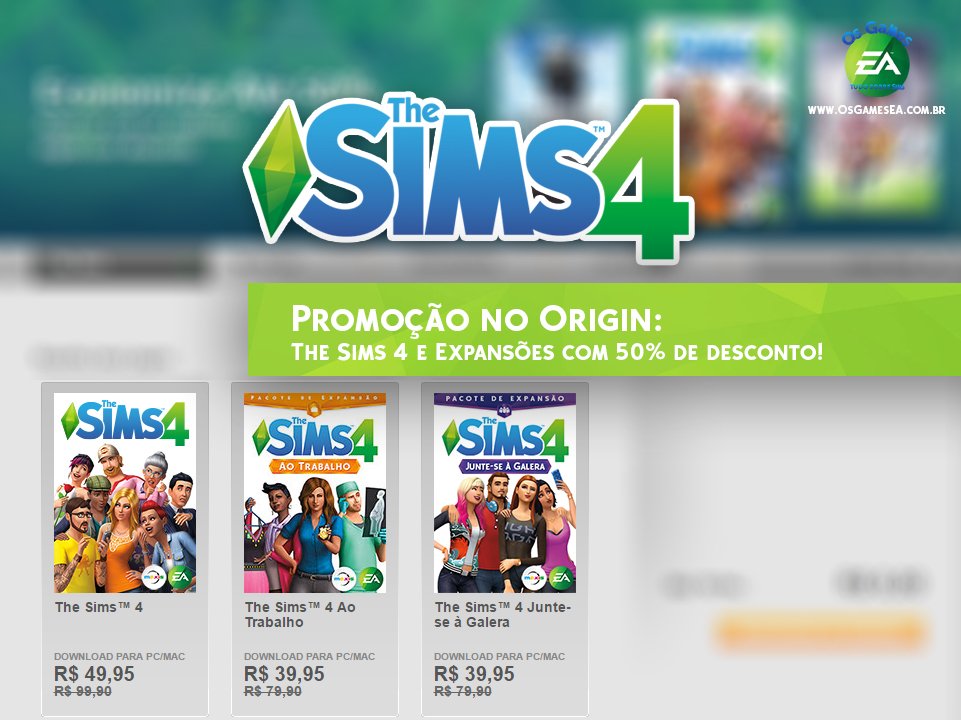 osgamesea's tweet image. Não vai perder: The Sims 4 e suas expansões estão com 50% de desconto no Origin! osgamesea.com.br/2016/04/50-de-…  #TheSims4