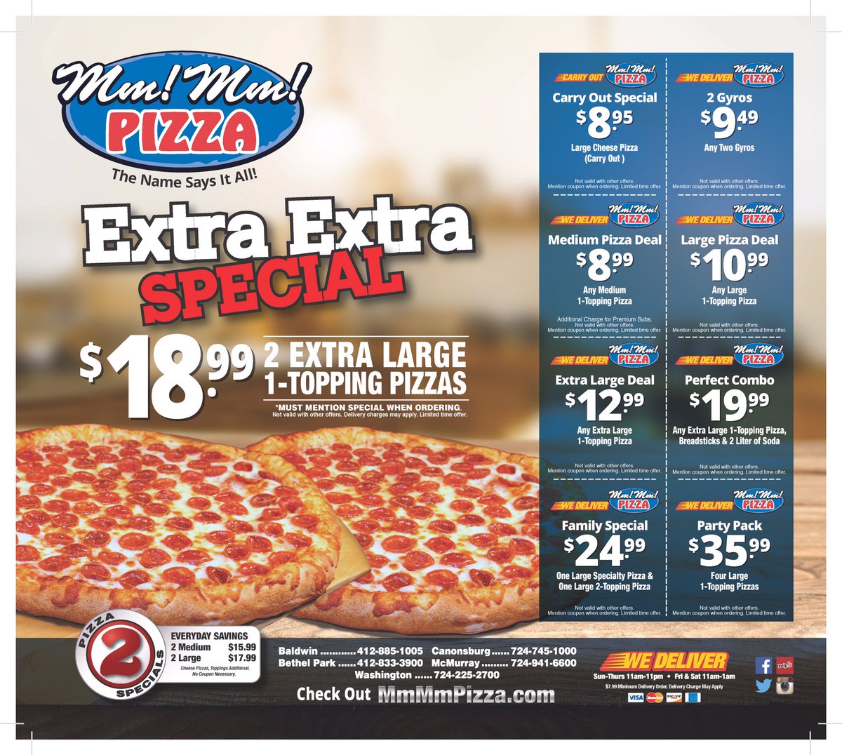 Mm_Mm_Pizza's tweet photo. Back by popular demand! Feed the entire family today for only $18.99! #McMurray #BethelPark #Washington #Canonsburg https://t.co/AU5A5vMQVP
