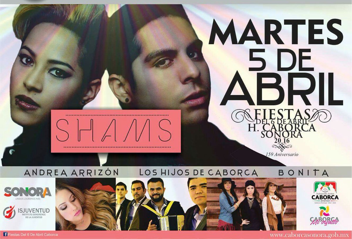 🚃 #Caborca tenemos una cita en el "Escenario Jóven" .. <a href="/Shamsmx/">Shams</a> festejando con ustedes! 🎶🤘🎆